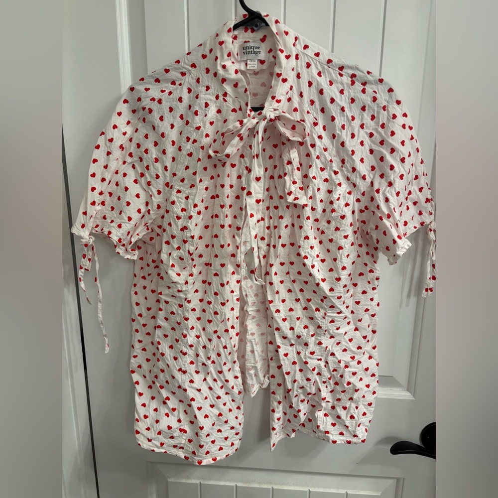 Unique Vintage bow tie blouse